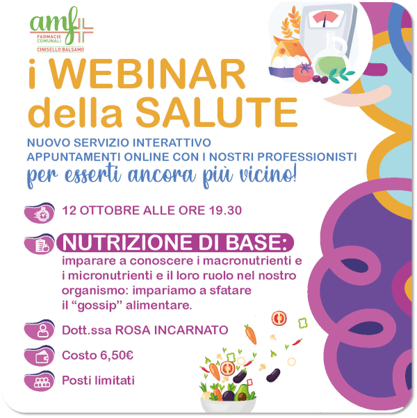 Webinar singolo con nutrizionista
